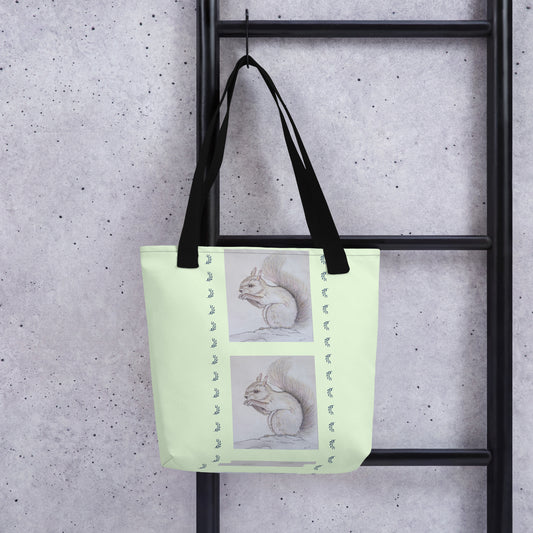 Squirrel Tote - canvas tote bag custom art