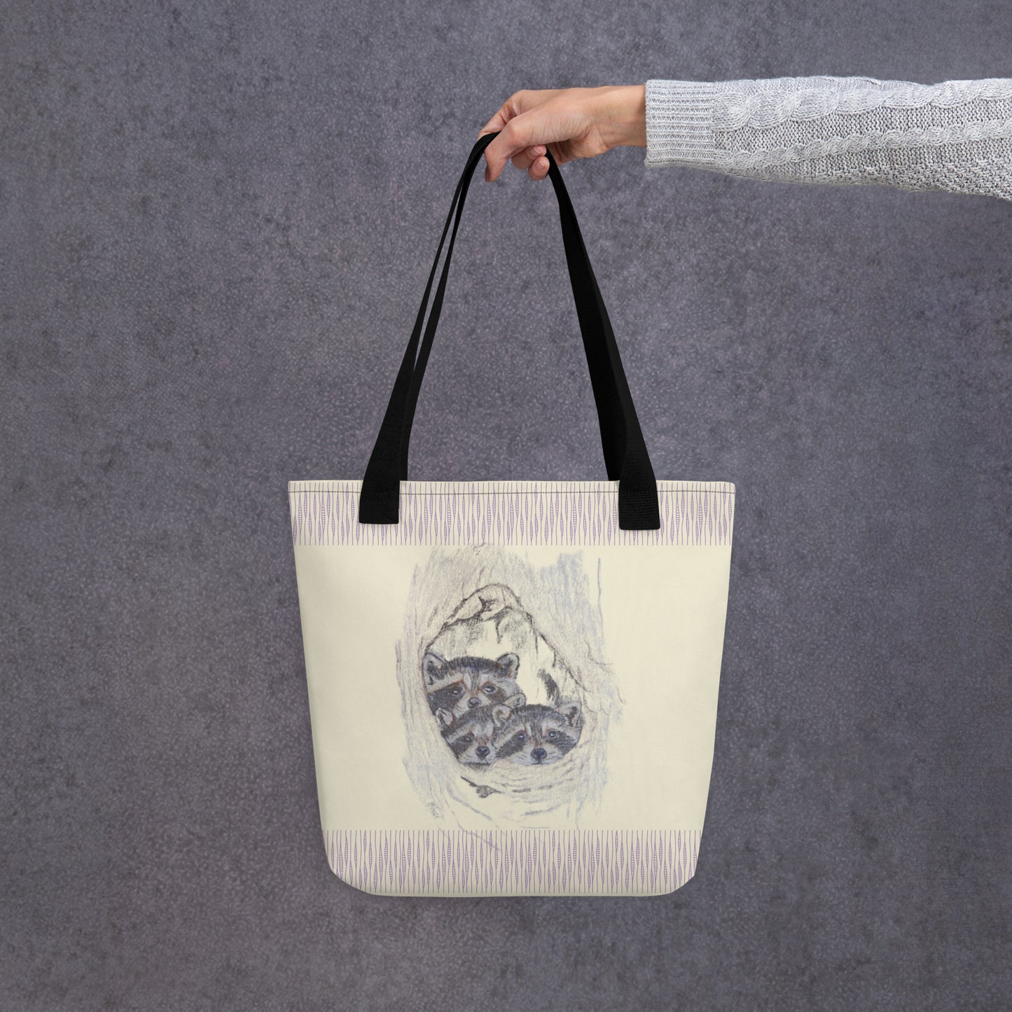 Raccoon Tote - canvas tote bag