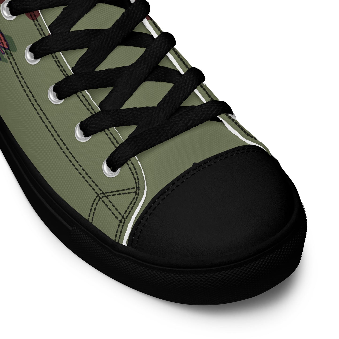 Men’s canvas shoes - spooky watercolor nevermore Raven Designed high tops - green