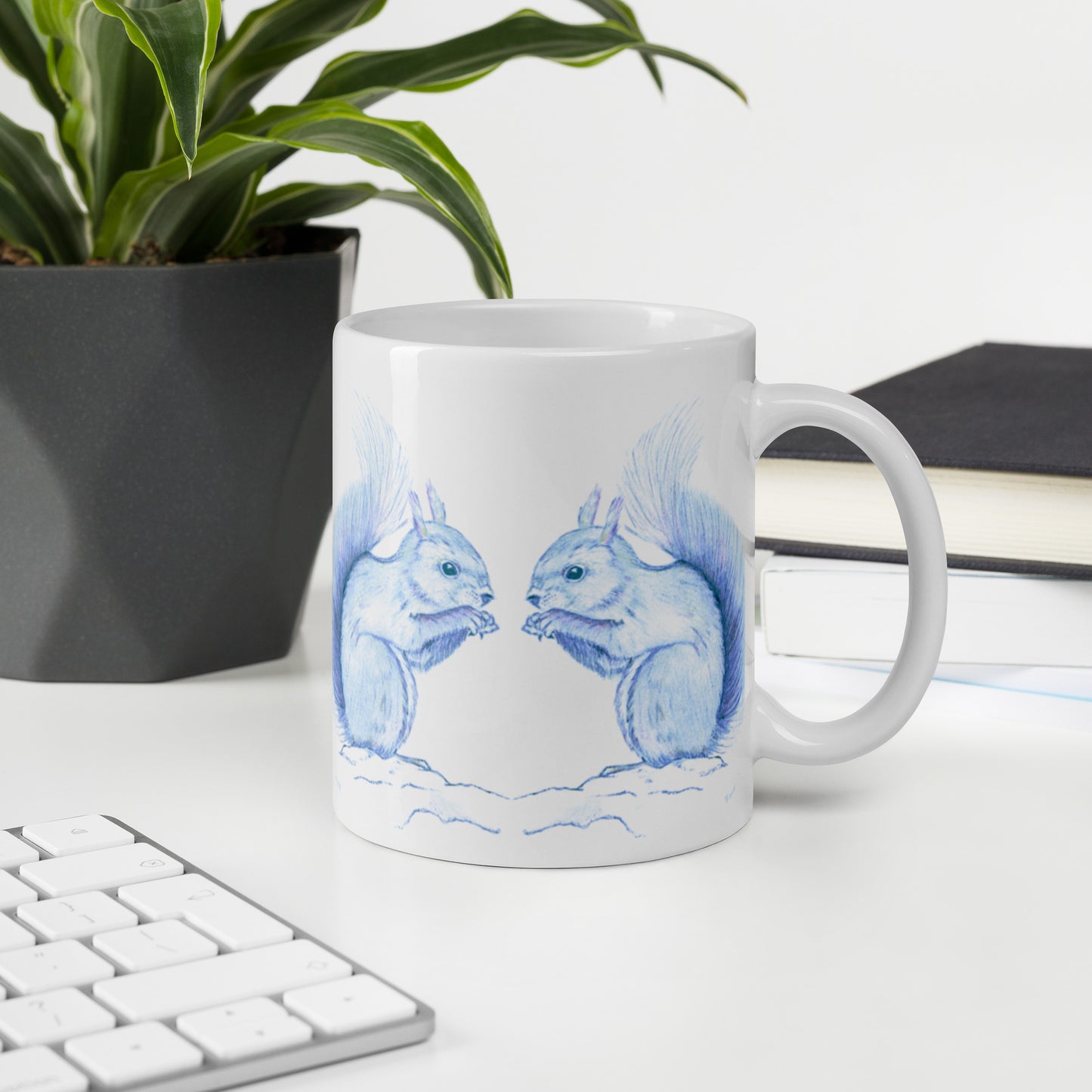 Squirrel Mug - hand-drawn squirrel mug