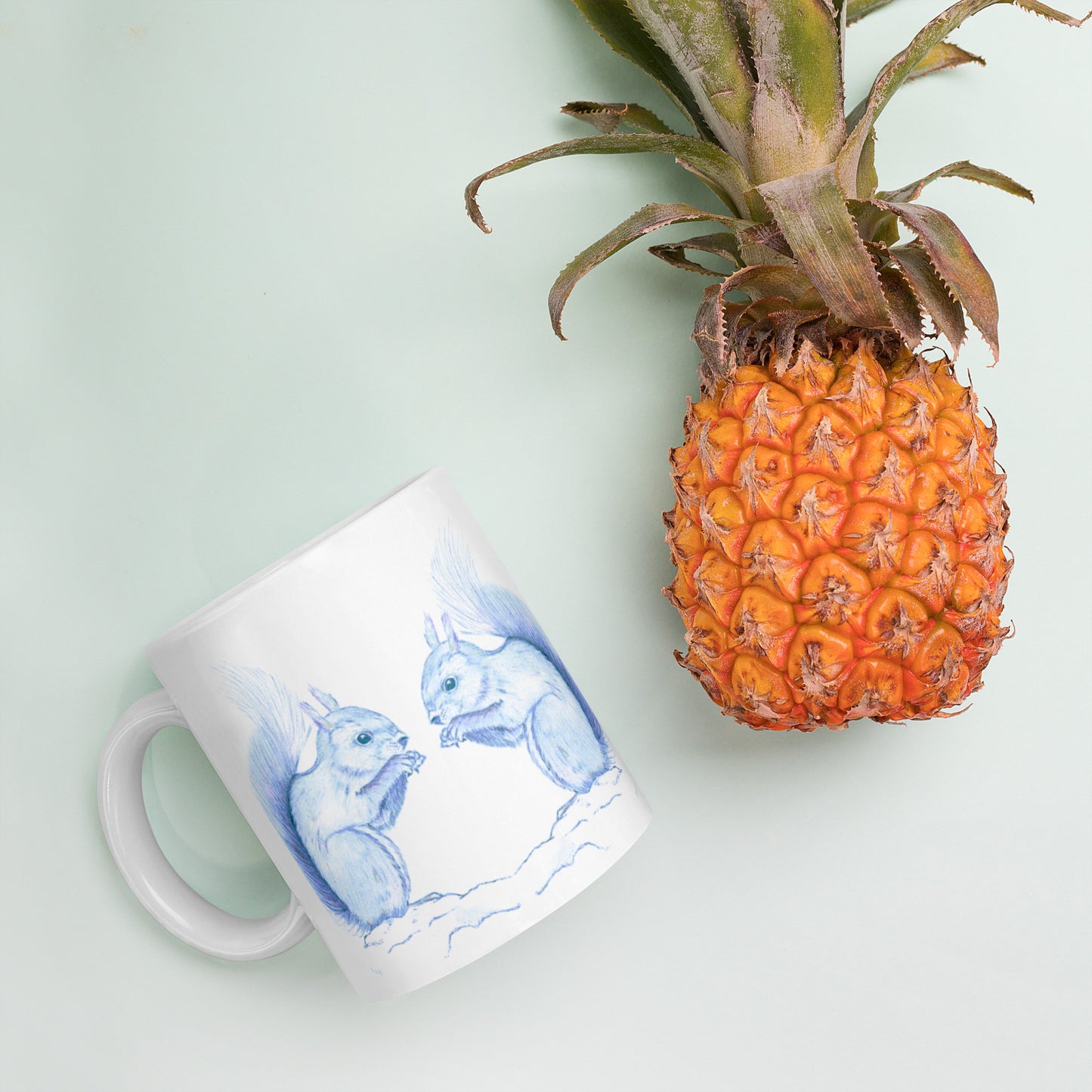 Squirrel Mug - hand-drawn squirrel mug