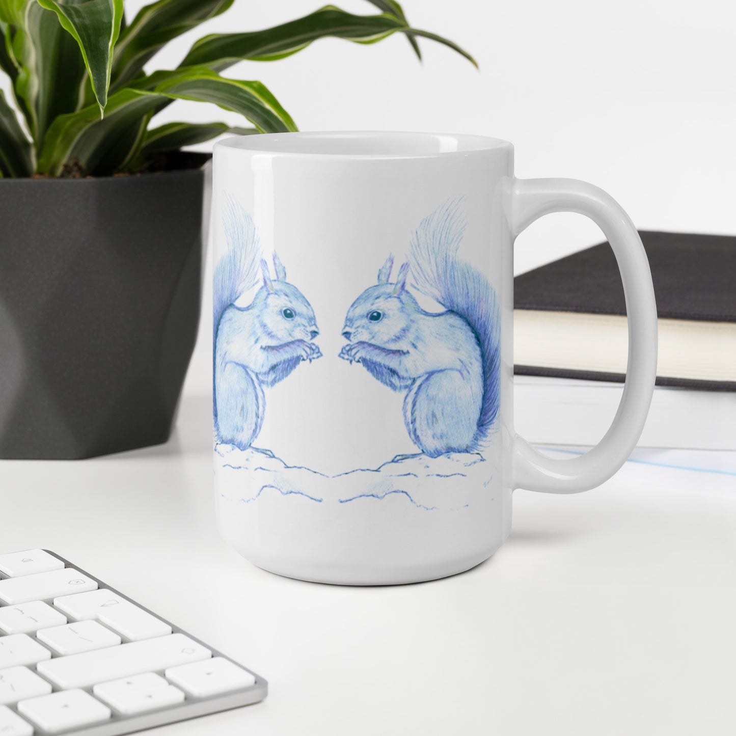 Squirrel Mug - hand-drawn squirrel mug