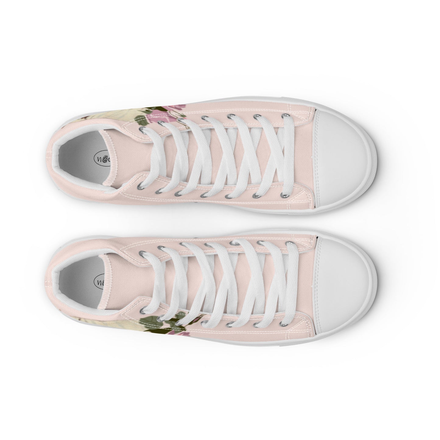 Women’s high top canvas shoes - hand drawn palomino design womens sneakers - pink