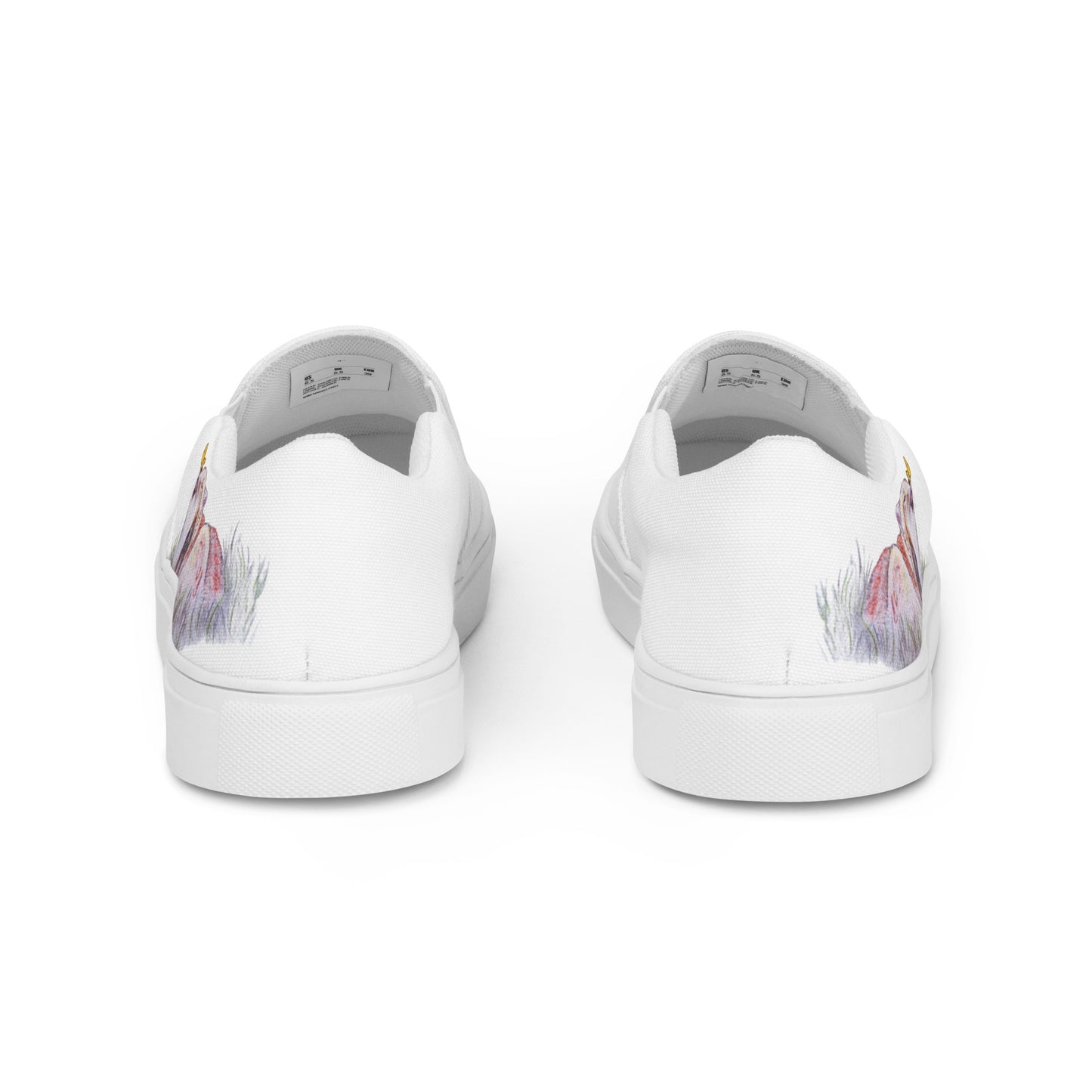 Women's Fox Art Canvas Shoes - original hand-drawn design slip-on shoes - white