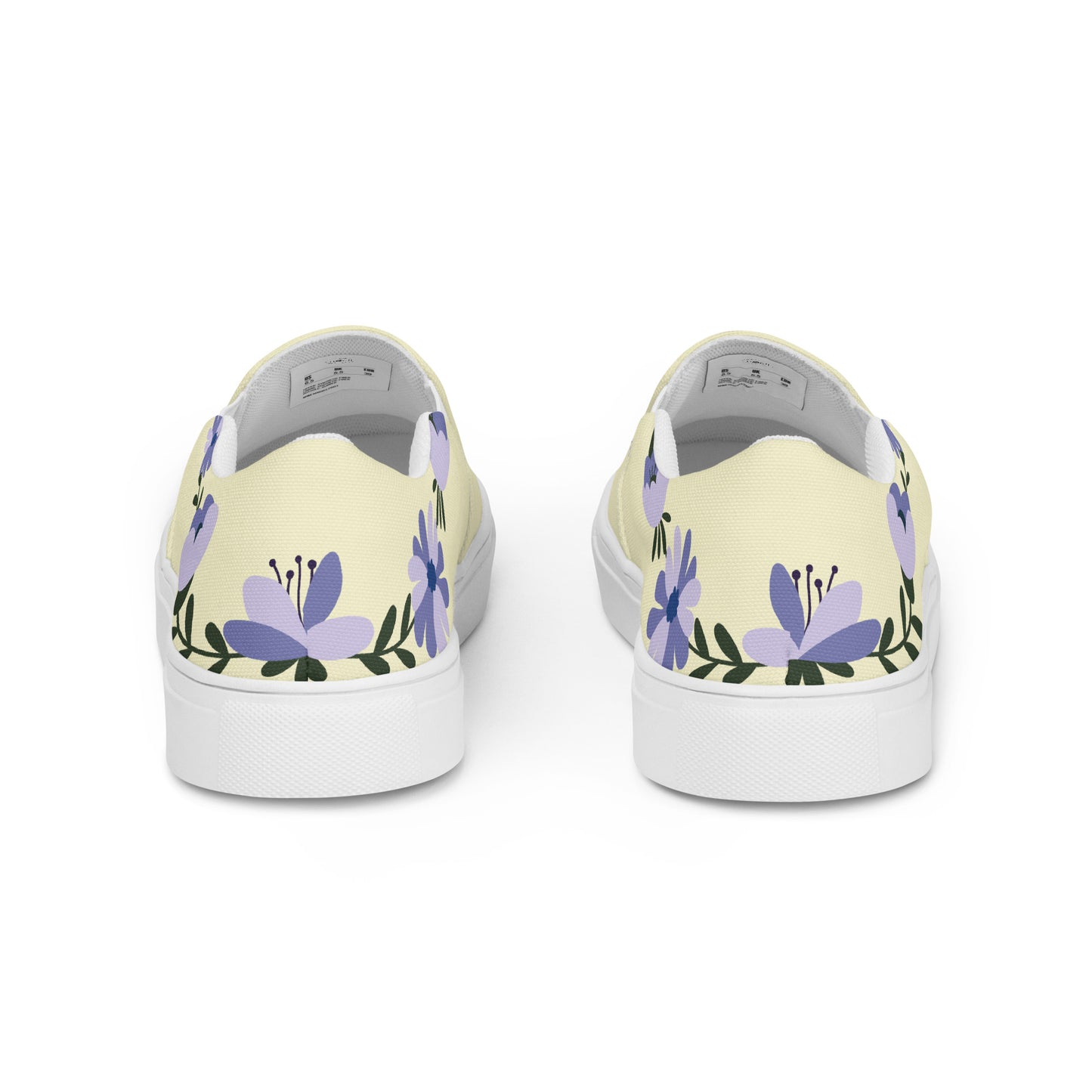 Women’s canvas shoes - Custom sorrel horse and floral design slip on shoes - yellow