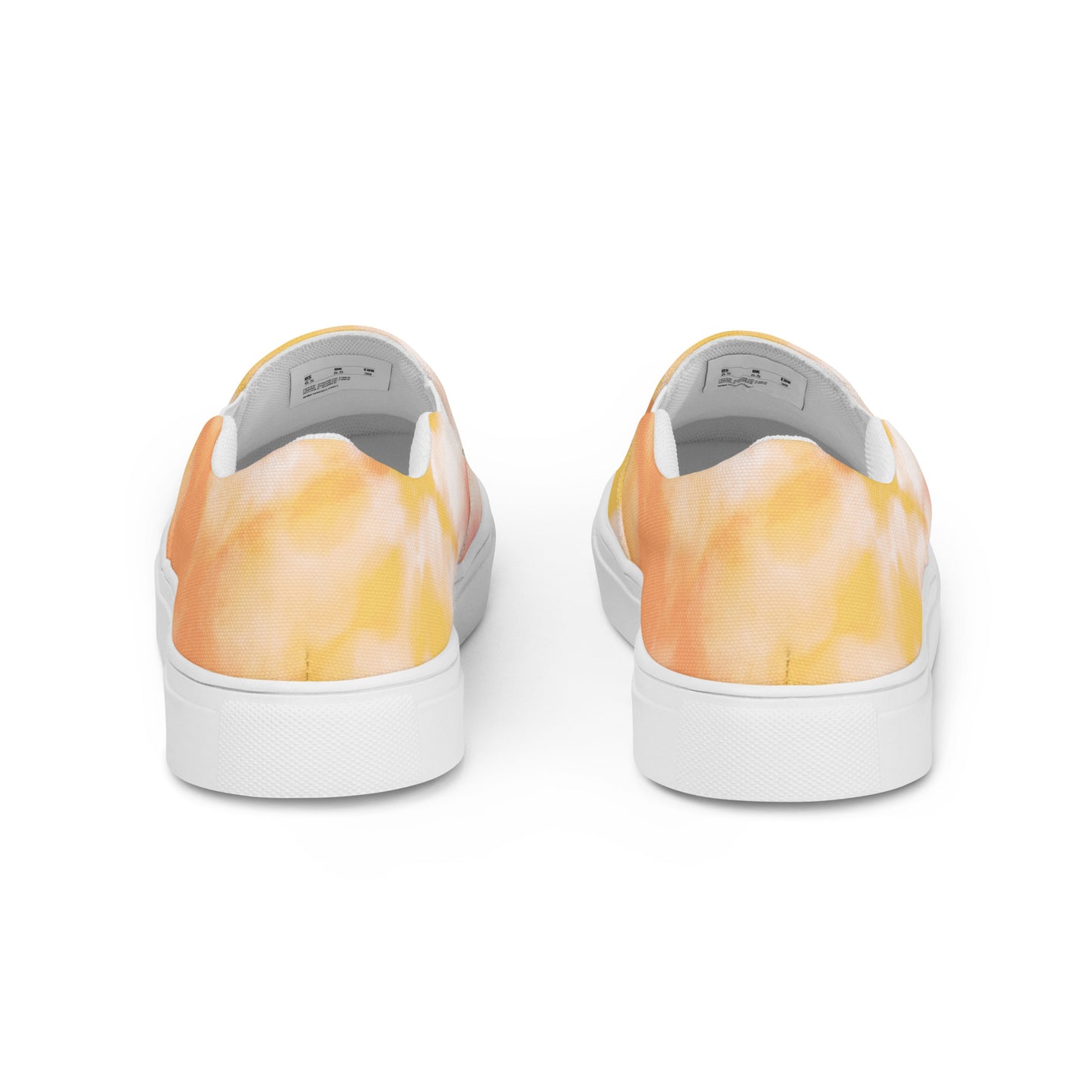 Women’s slip-on canvas shoes - hand painted watercolor floral highland cow design - yellow